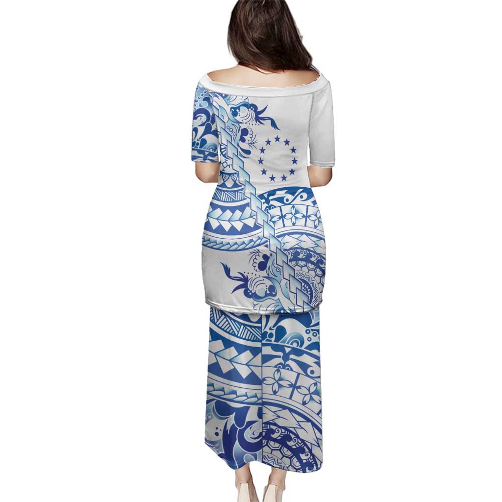 Pohnpei Liberation Day Family Matching Puletasi and Hawaiian Shirt Polynesian Floral Tattoo - Polynesian Pride