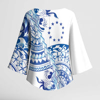 Pohnpei Liberation Day Kimono Sleeve Blouse Polynesian Floral Tattoo - Polynesian Pride