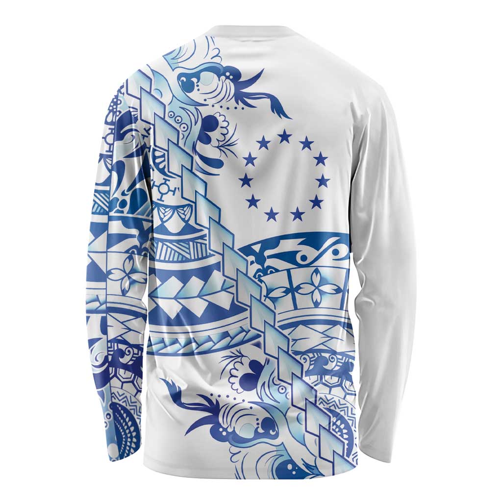 Pohnpei Liberation Day Long Sleeve Shirt Polynesian Floral Tattoo - Polynesian Pride