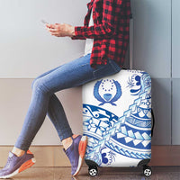 Pohnpei Liberation Day Luggage Cover Polynesian Floral Tattoo - Polynesian Pride