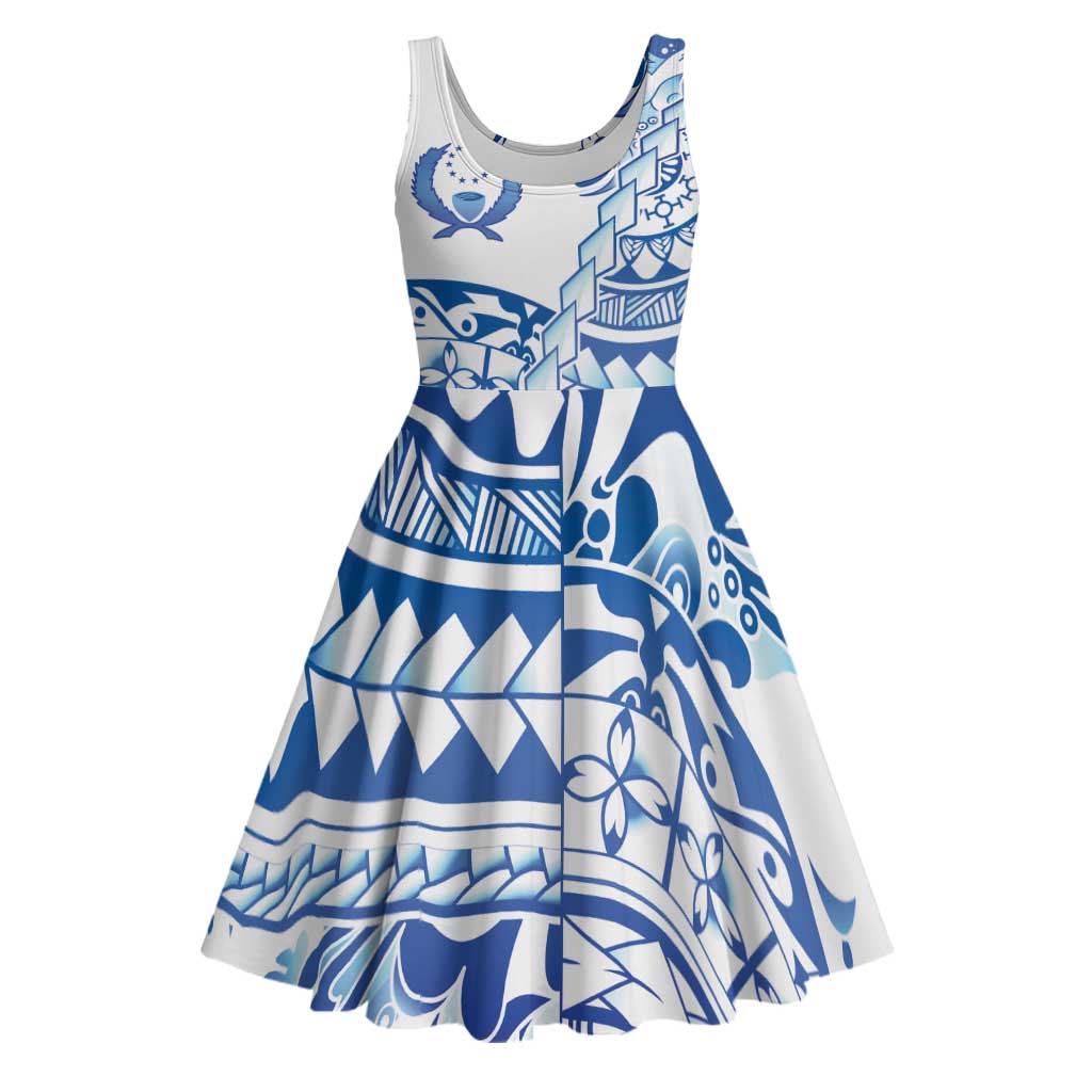 Pohnpei Liberation Day Midi Dress Polynesian Floral Tattoo - Polynesian Pride