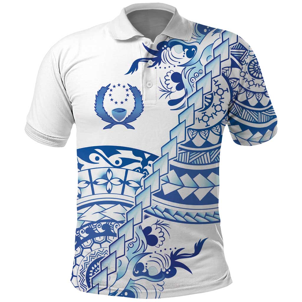 Pohnpei Liberation Day Polo Shirt Polynesian Floral Tattoo - Polynesian Pride