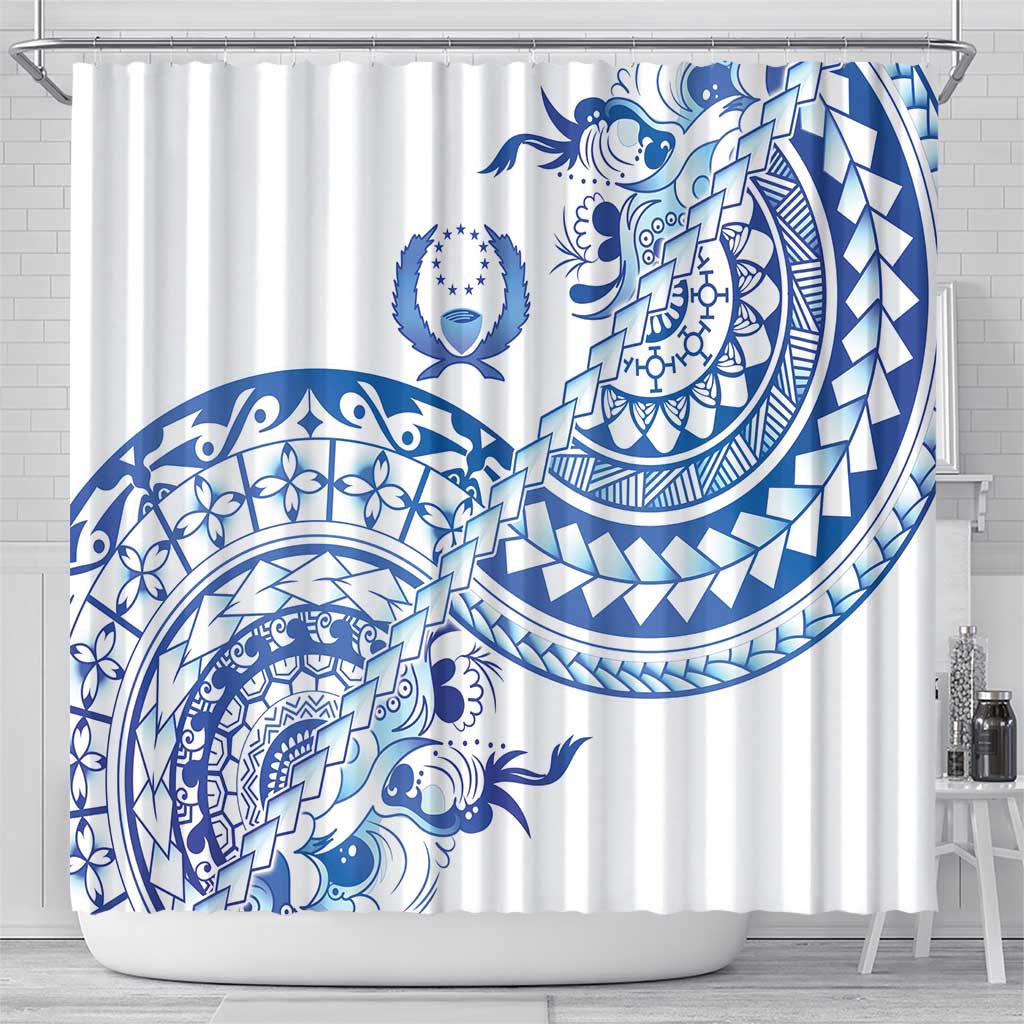 Pohnpei Liberation Day Shower Curtain Polynesian Floral Tattoo - Polynesian Pride