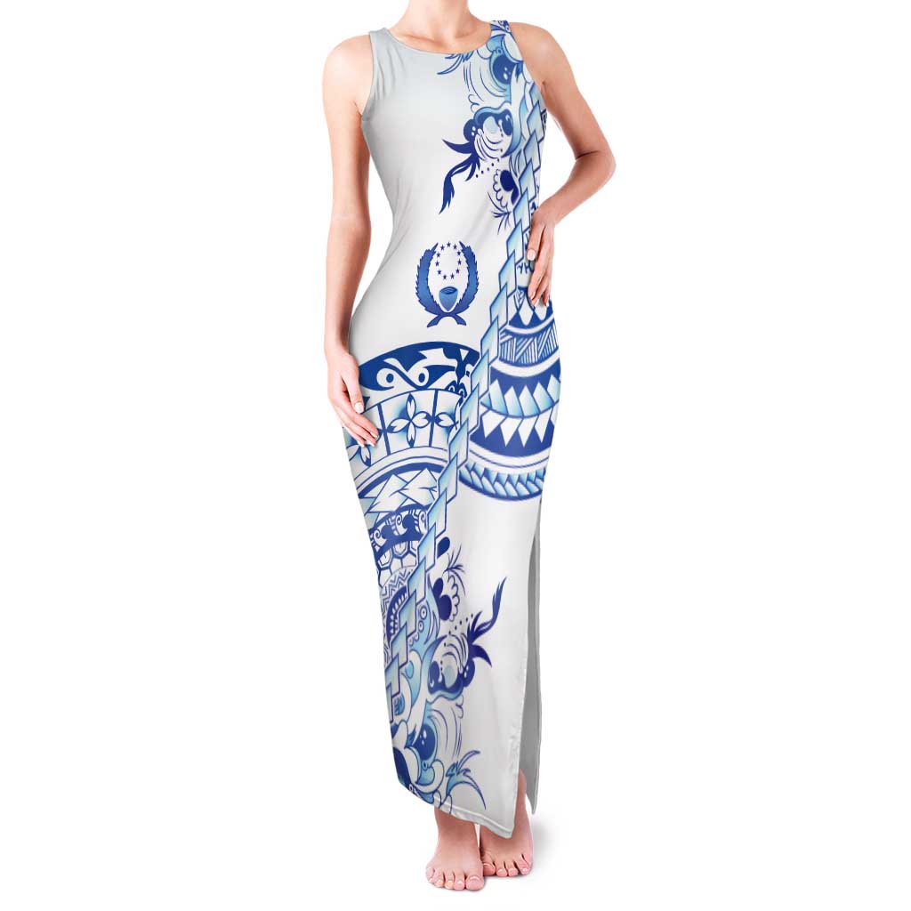 Pohnpei Liberation Day Tank Maxi Dress Polynesian Floral Tattoo - Polynesian Pride