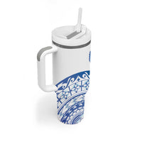 Pohnpei Liberation Day Tumbler With Handle Polynesian Floral Tattoo - Polynesian Pride