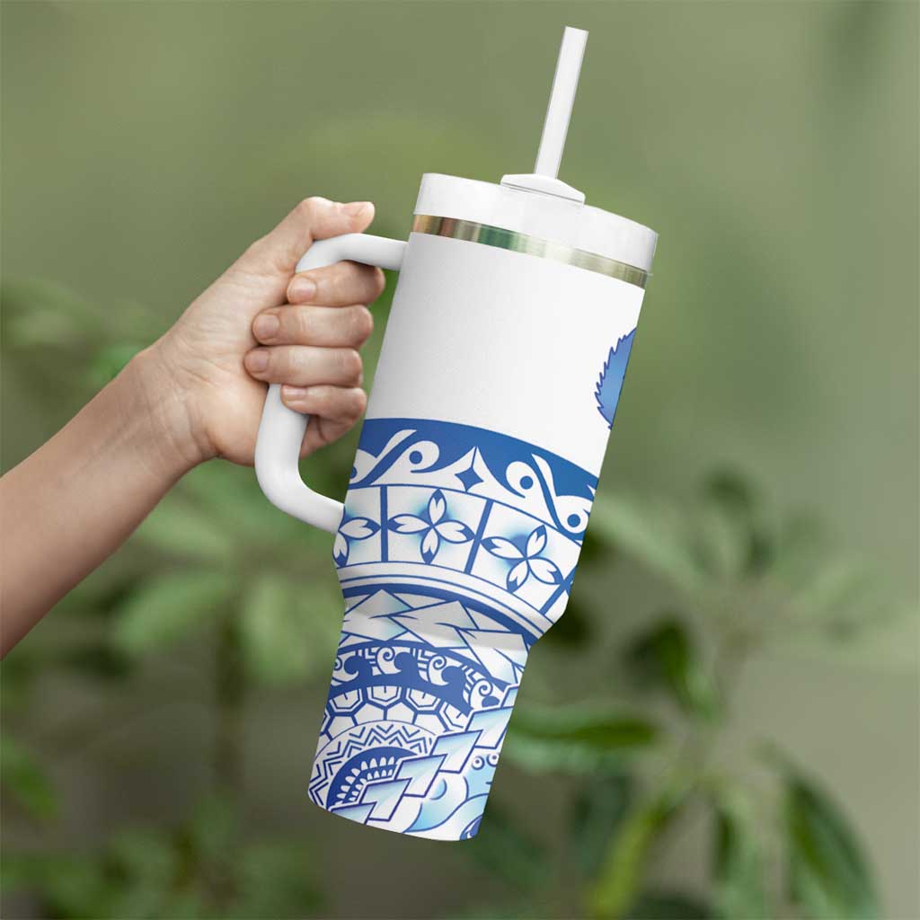 Pohnpei Liberation Day Tumbler With Handle Polynesian Floral Tattoo - Polynesian Pride