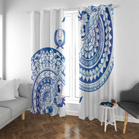 Pohnpei Liberation Day Window Curtain Polynesian Floral Tattoo - Polynesian Pride