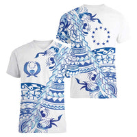 Pohnpei Liberation Day Women V-Neck T-Shirt Polynesian Floral Tattoo - Polynesian Pride