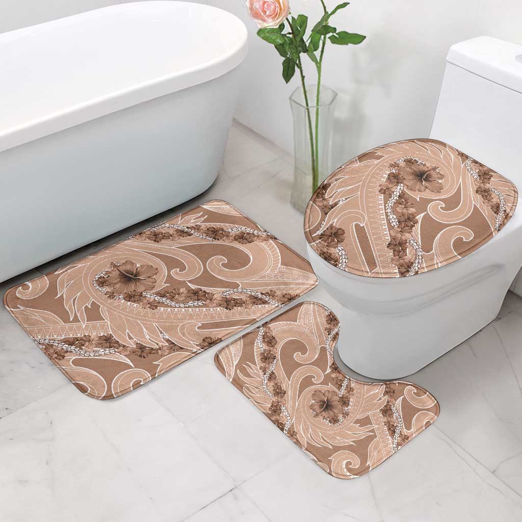 Hawaii Brown Hibiscus Pikake Lei Bathroom Set - Polynesian Pride