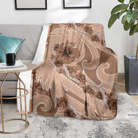 Hawaii Brown Hibiscus Pikake Lei Blanket - Polynesian Pride