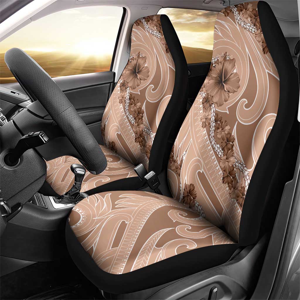 Hawaii Brown Hibiscus Pikake Lei Car Seat Cover - Polynesian Pride