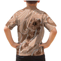 Hawaii Brown Hibiscus Pikake Lei Family Matching Mermaid Dress and Hawaiian Shirt - Polynesian Pride