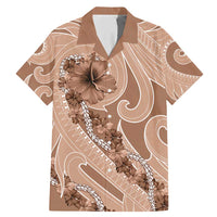 Hawaii Brown Hibiscus Pikake Lei Family Matching Mermaid Dress and Hawaiian Shirt - Polynesian Pride