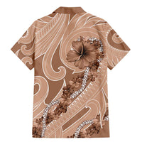 Hawaii Brown Hibiscus Pikake Lei Family Matching Mermaid Dress and Hawaiian Shirt - Polynesian Pride