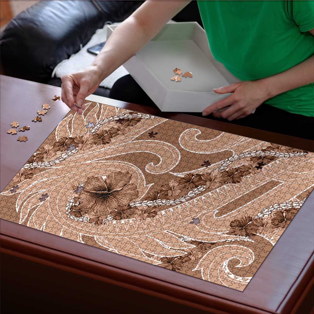 Hawaii Brown Hibiscus Pikake Lei Puzzle - Polynesian Pride