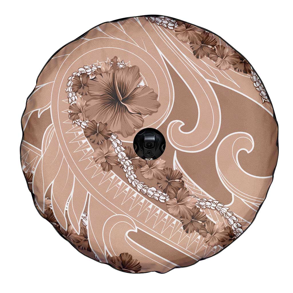 Hawaii Brown Hibiscus Pikake Lei Spare Tire Cover - Polynesian Pride