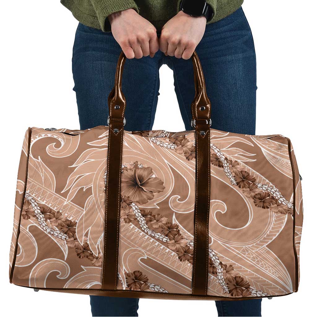 Hawaii Brown Hibiscus Pikake Lei Travel Bag - Polynesian Pride