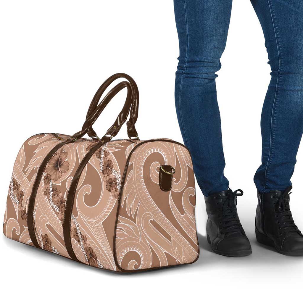 Hawaii Brown Hibiscus Pikake Lei Travel Bag - Polynesian Pride