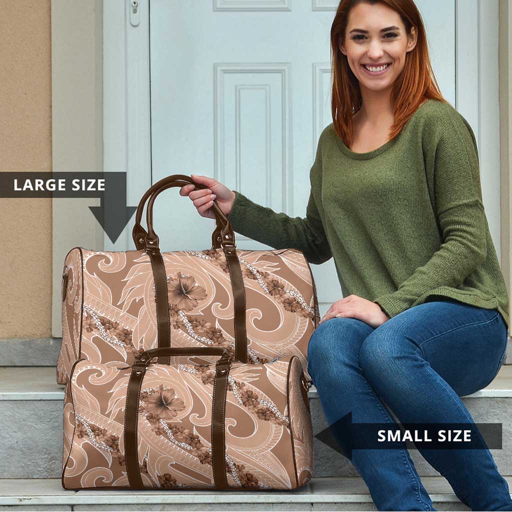 Hawaii Brown Hibiscus Pikake Lei Travel Bag - Polynesian Pride