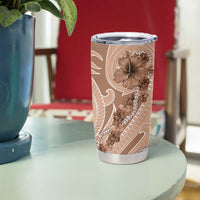 Hawaii Brown Hibiscus Pikake Lei Tumbler Cup - Polynesian Pride