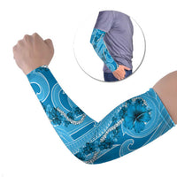 Hawaii Blue Hibiscus Pikake Lei Arm Sleeves - Polynesian Pride