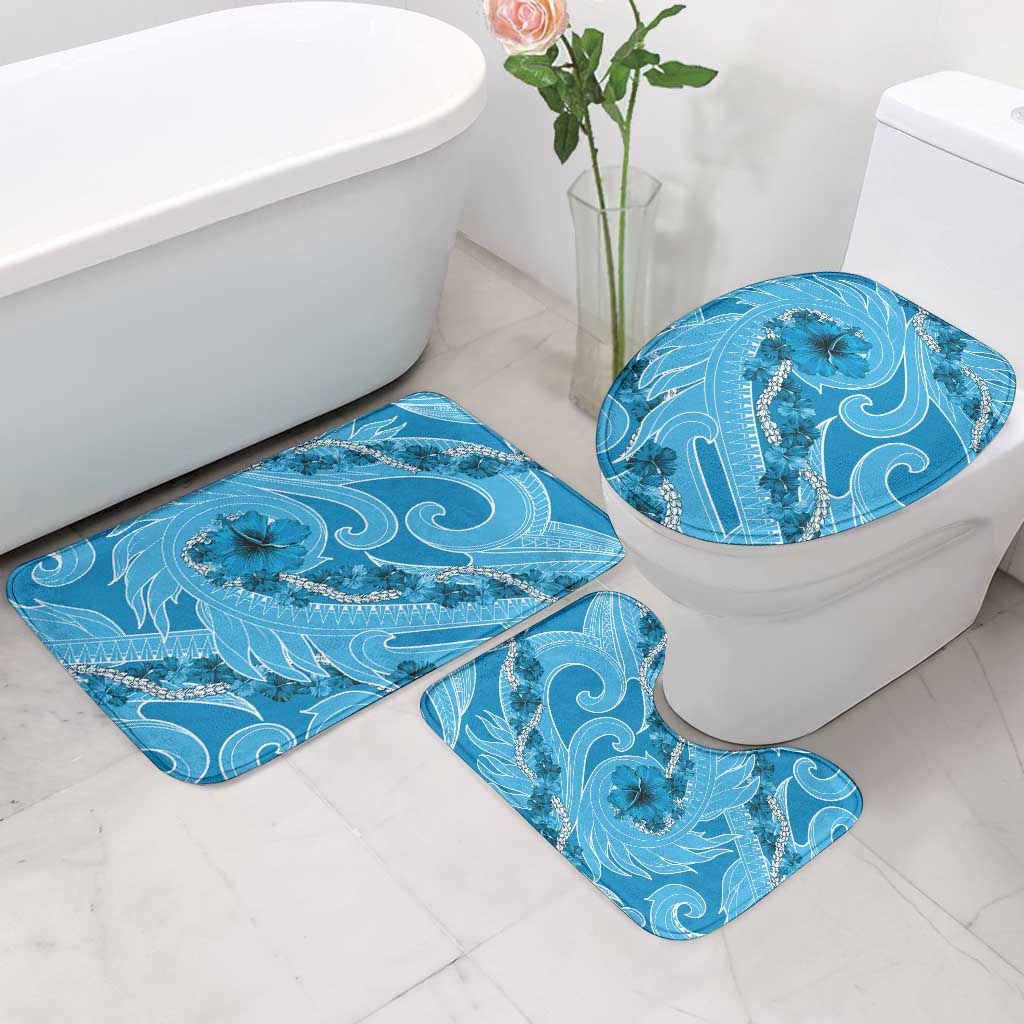 Hawaii Blue Hibiscus Pikake Lei Bathroom Set - Polynesian Pride