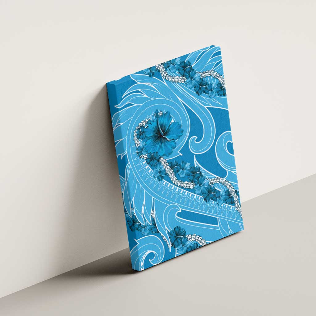 Hawaii Blue Hibiscus Pikake Lei Canvas Wall Art - Polynesian Pride