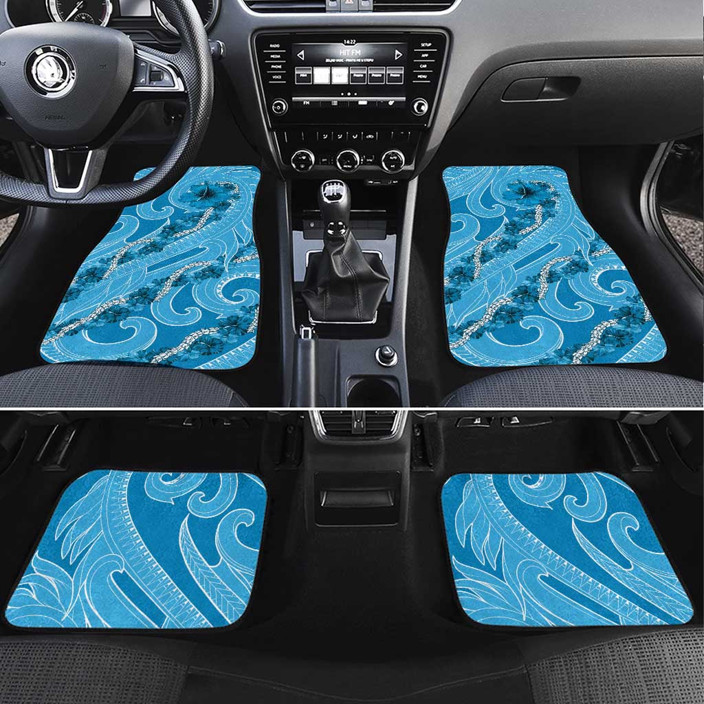Hawaii Blue Hibiscus Pikake Lei Car Mats - Polynesian Pride