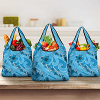 Hawaii Blue Hibiscus Pikake Lei Grocery Bag - Polynesian Pride