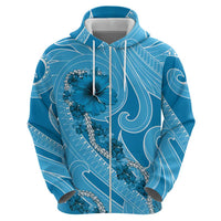 Hawaii Blue Hibiscus Pikake Lei Hoodie - Polynesian Pride