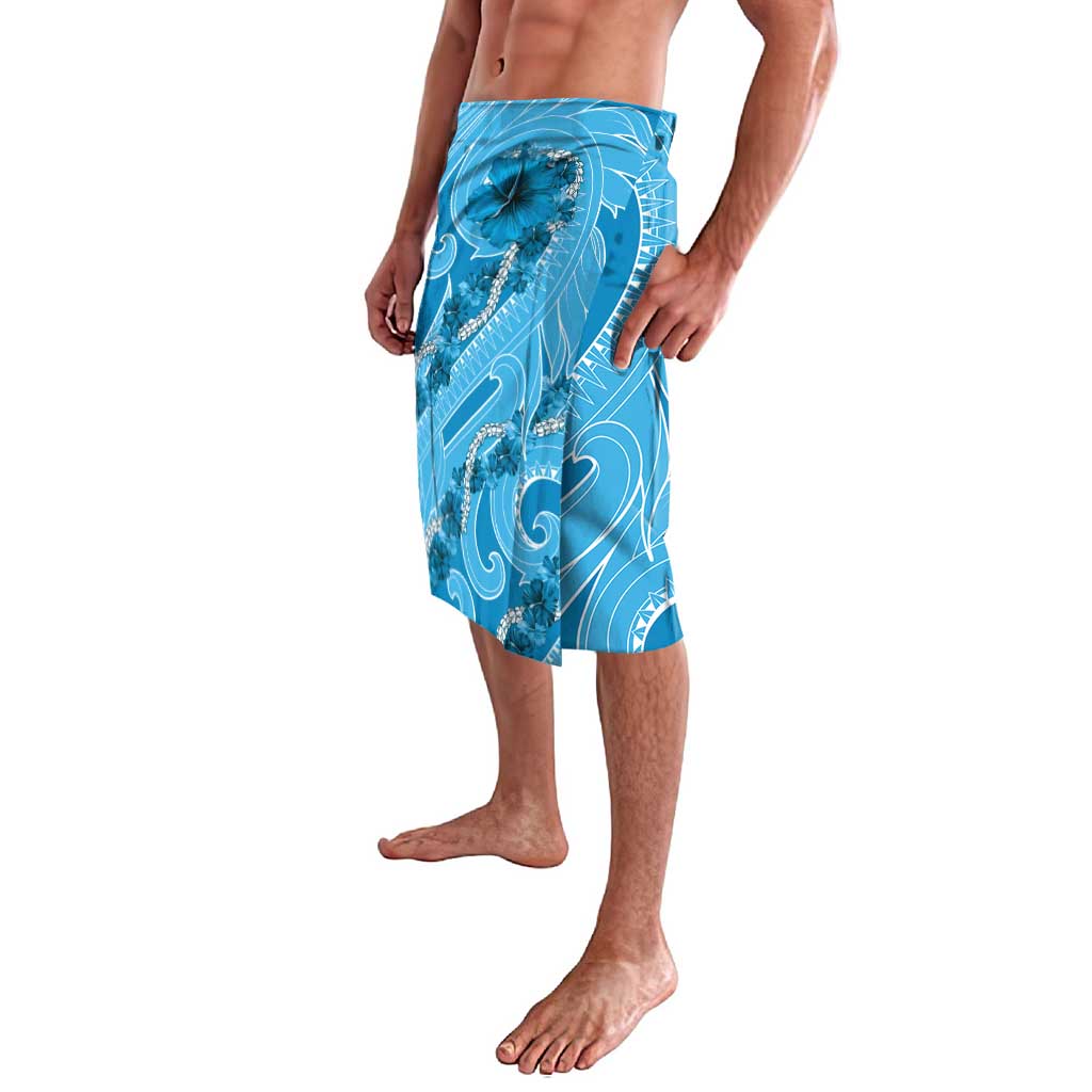 Hawaii Blue Hibiscus Pikake Lei Lavalava - Polynesian Pride