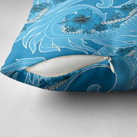 Hawaii Blue Hibiscus Pikake Lei Pillow Cover - Polynesian Pride