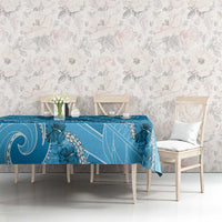 Hawaii Blue Hibiscus Pikake Lei Tablecloth - Polynesian Pride