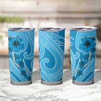 Hawaii Blue Hibiscus Pikake Lei Tumbler Cup - Polynesian Pride