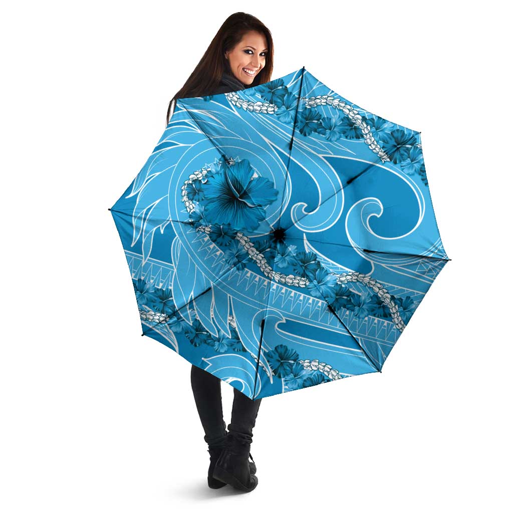 Hawaii Blue Hibiscus Pikake Lei Umbrella - Polynesian Pride