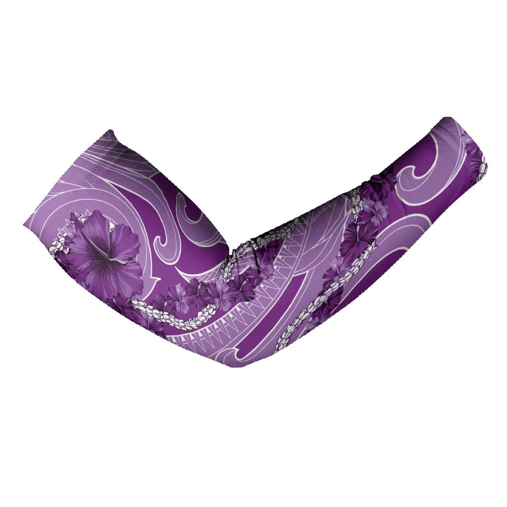 Hawaii Violet Hibiscus Pikake Lei Arm Sleeves - Polynesian Pride