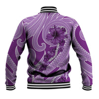 Hawaii Violet Hibiscus Pikake Lei Baseball Jacket - Polynesian Pride