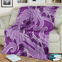 Hawaii Violet Hibiscus Pikake Lei Blanket - Polynesian Pride