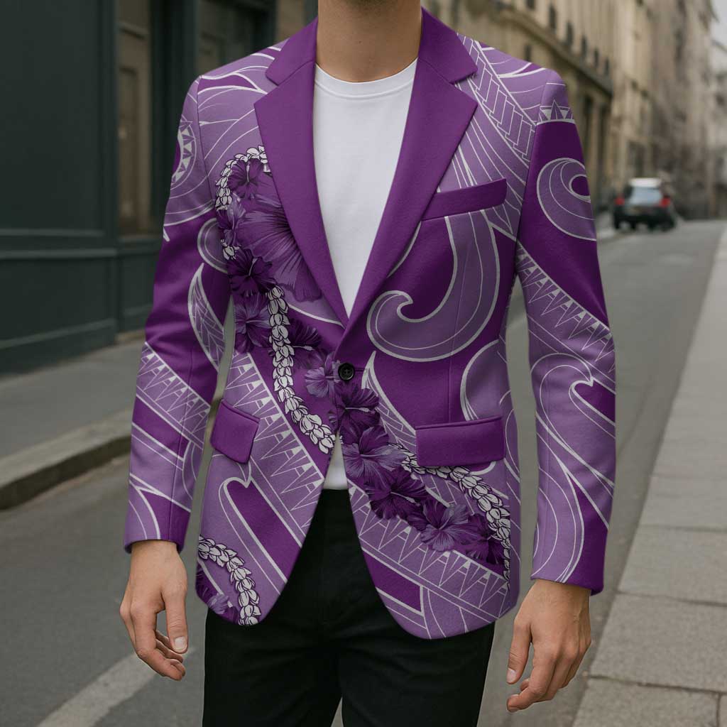 Hawaii Violet Hibiscus Pikake Lei Blazer - Polynesian Pride