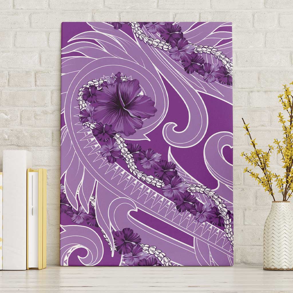 Hawaii Violet Hibiscus Pikake Lei Canvas Wall Art - Polynesian Pride