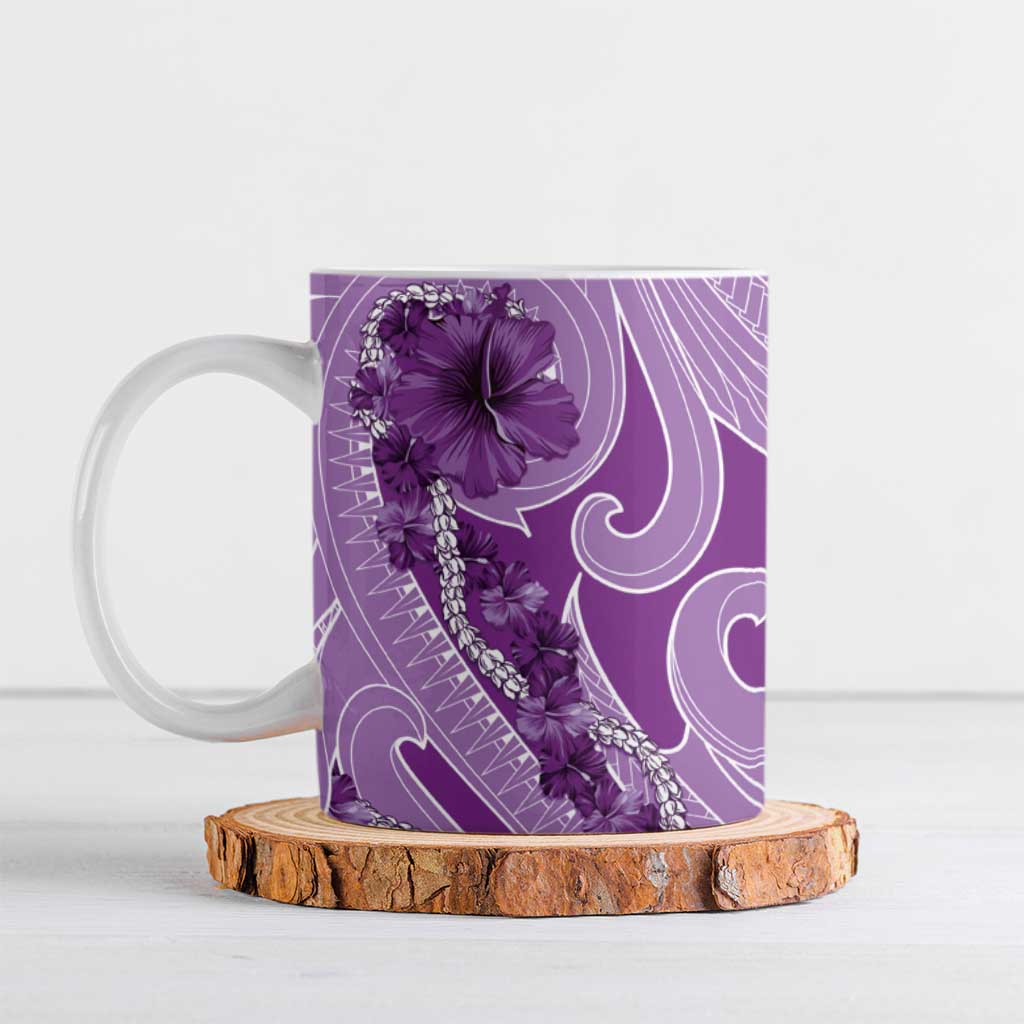 Hawaii Violet Hibiscus Pikake Lei Ceramic Mug - Polynesian Pride
