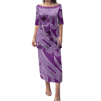 Hawaii Violet Hibiscus Pikake Lei Family Matching Puletasi and Hawaiian Shirt - Polynesian Pride