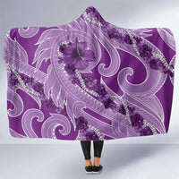 Hawaii Violet Hibiscus Pikake Lei Hooded Blanket - Polynesian Pride