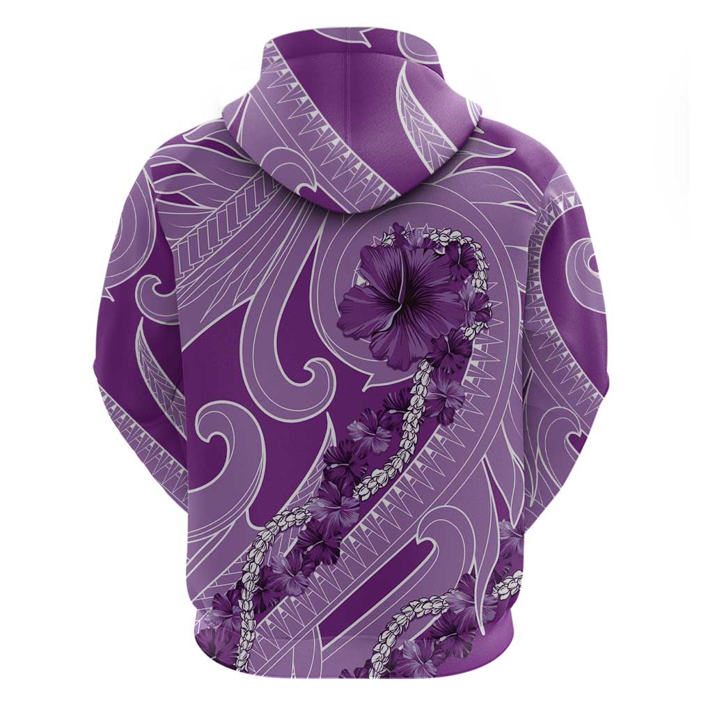 Hawaii Violet Hibiscus Pikake Lei Hoodie - Polynesian Pride