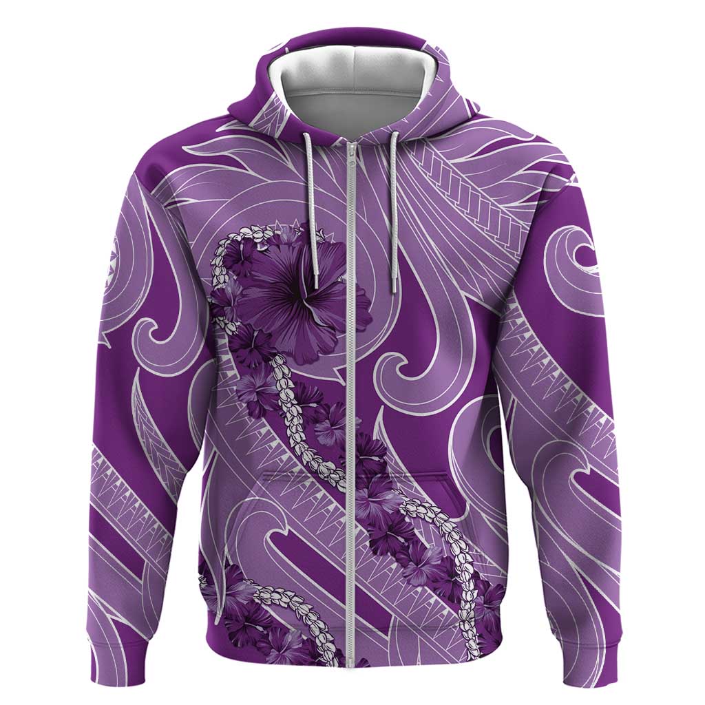 Hawaii Violet Hibiscus Pikake Lei Hoodie - Polynesian Pride