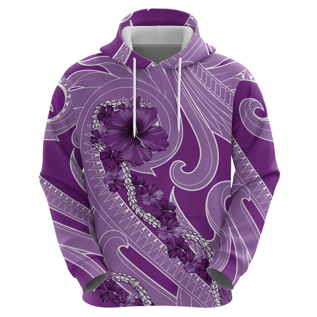 Hawaii Violet Hibiscus Pikake Lei Hoodie - Polynesian Pride