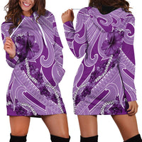 Hawaii Violet Hibiscus Pikake Lei Hoodie Dress - Polynesian Pride