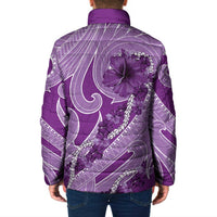 Hawaii Violet Hibiscus Pikake Lei Padded Jacket - Polynesian Pride