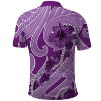 Hawaii Violet Hibiscus Pikake Lei Polo Shirt - Polynesian Pride