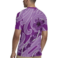Hawaii Violet Hibiscus Pikake Lei Rugby Jersey - Polynesian Pride